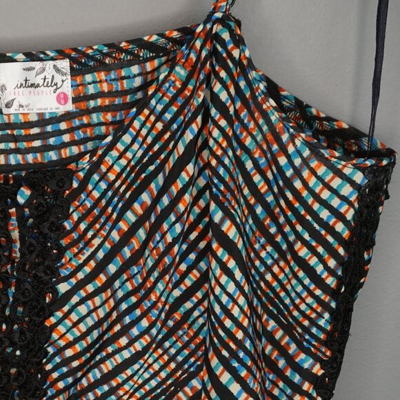 Free People Intimately Black Multi Color Plaid Crop Top Button Front Camisole M - Picture 5 of 15